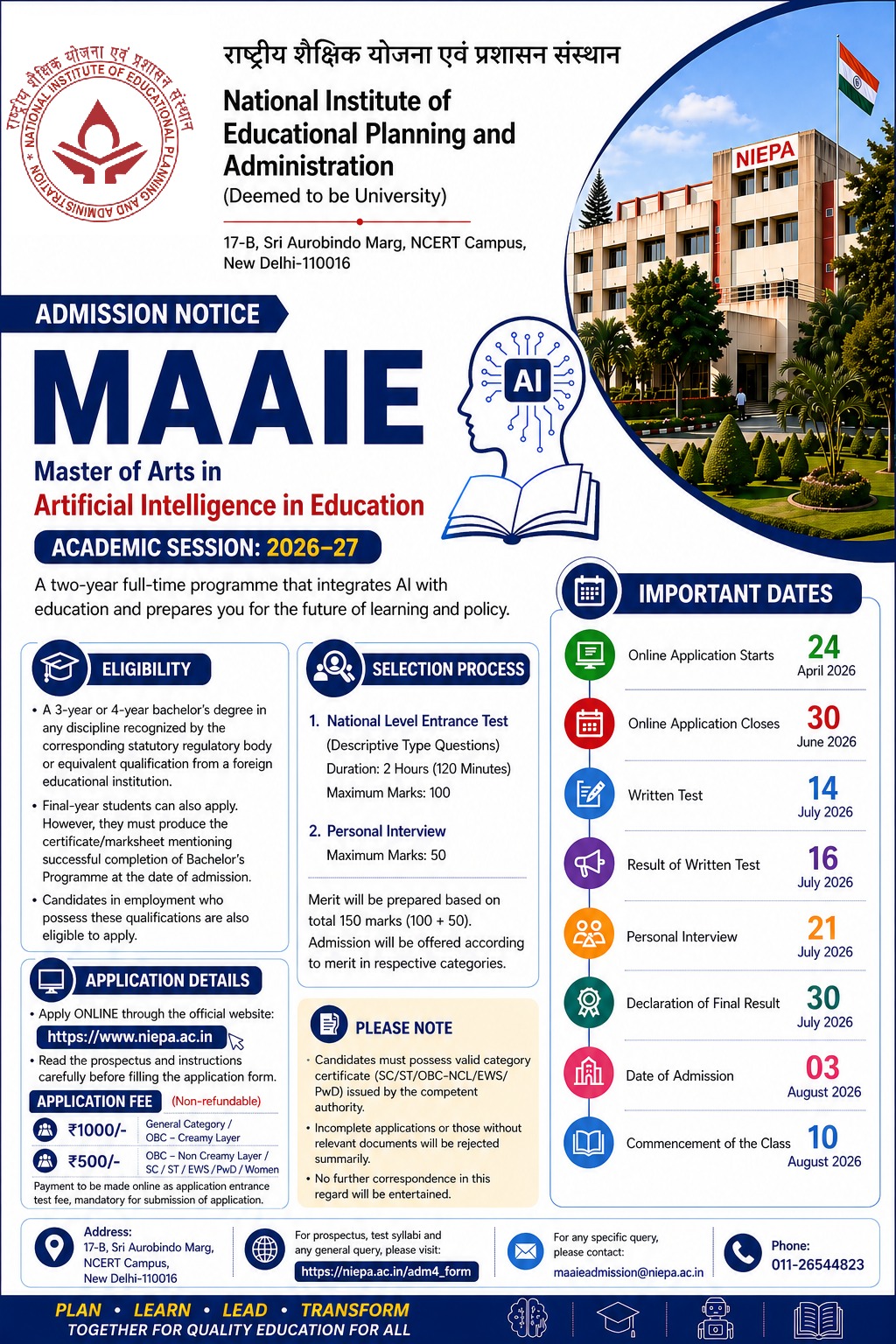 MAAIE Admission Poster